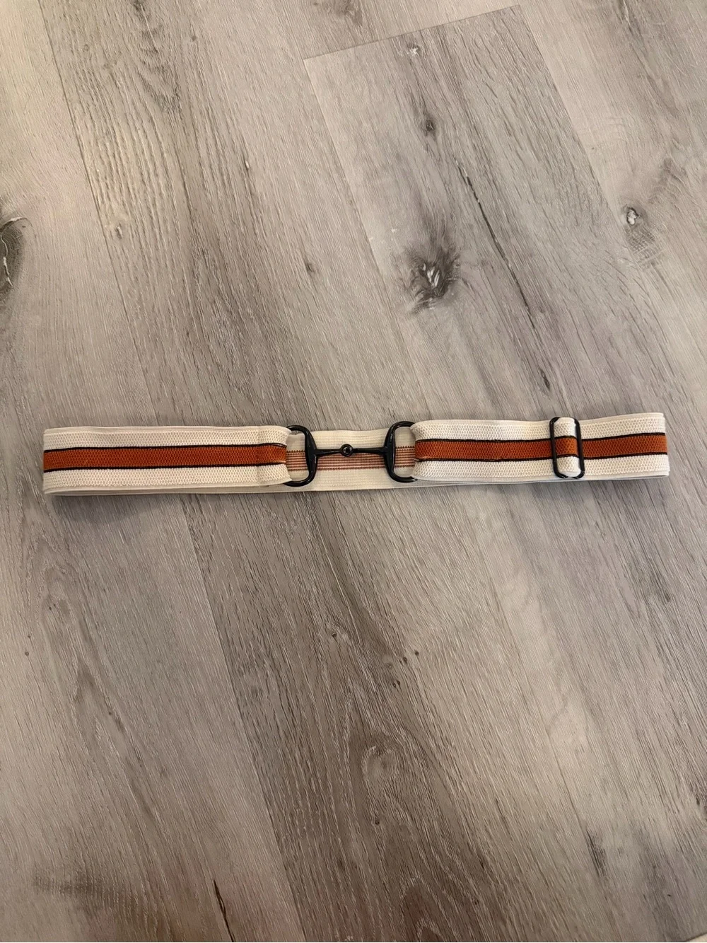 Ellany Equestrian Bit Stretch Belt - Cream, Rust & Black